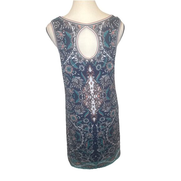 Max Studio Women’s Colorful Sleeveless Shift Dress Key Hole Back Sz M - Picture 5 of 12